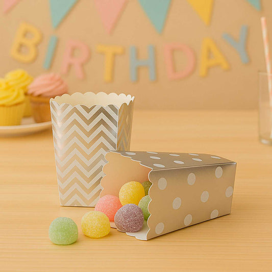 Bolsas Carton 18pcs para Baby shower, Cajas para Fiestas, Navidad Y Cumpleaños,  Bolsas de Palomitas, retro box, Patatas, Nuggets, Cajas de Dulces.