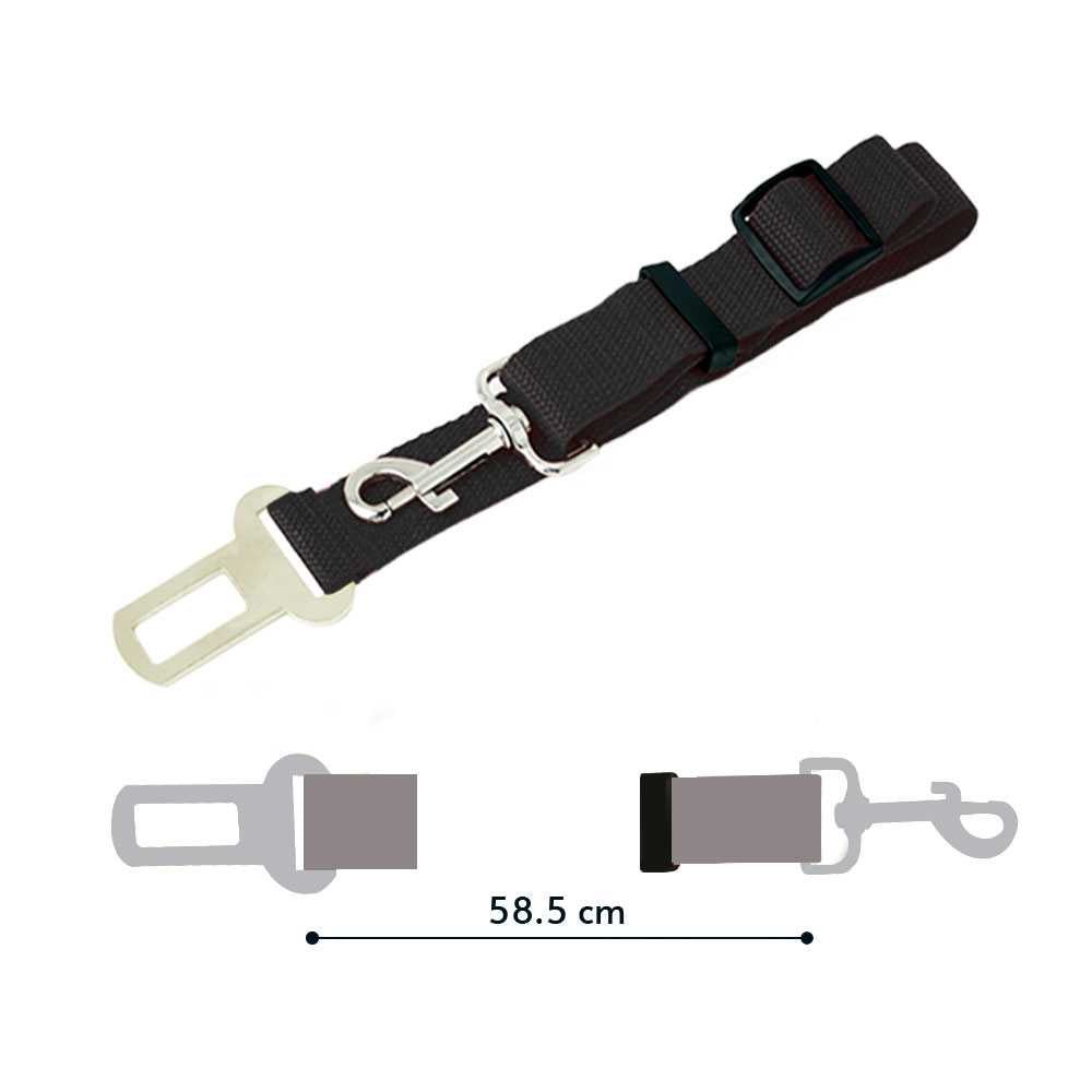 Cinturon de Seguridad para Mascotas, Cinturon ajustable de Nylon para Trasportar Mascotas, cinturon para mascotas asiento coche Negro