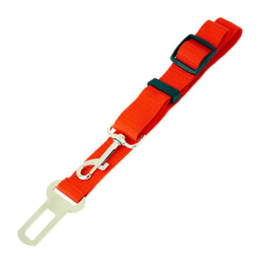 Cinturon de Seguridad para Mascotas, Cinturon ajustable de Nylon para Trasportar Mascotas, cinturon para mascotas asiento coche Rojo