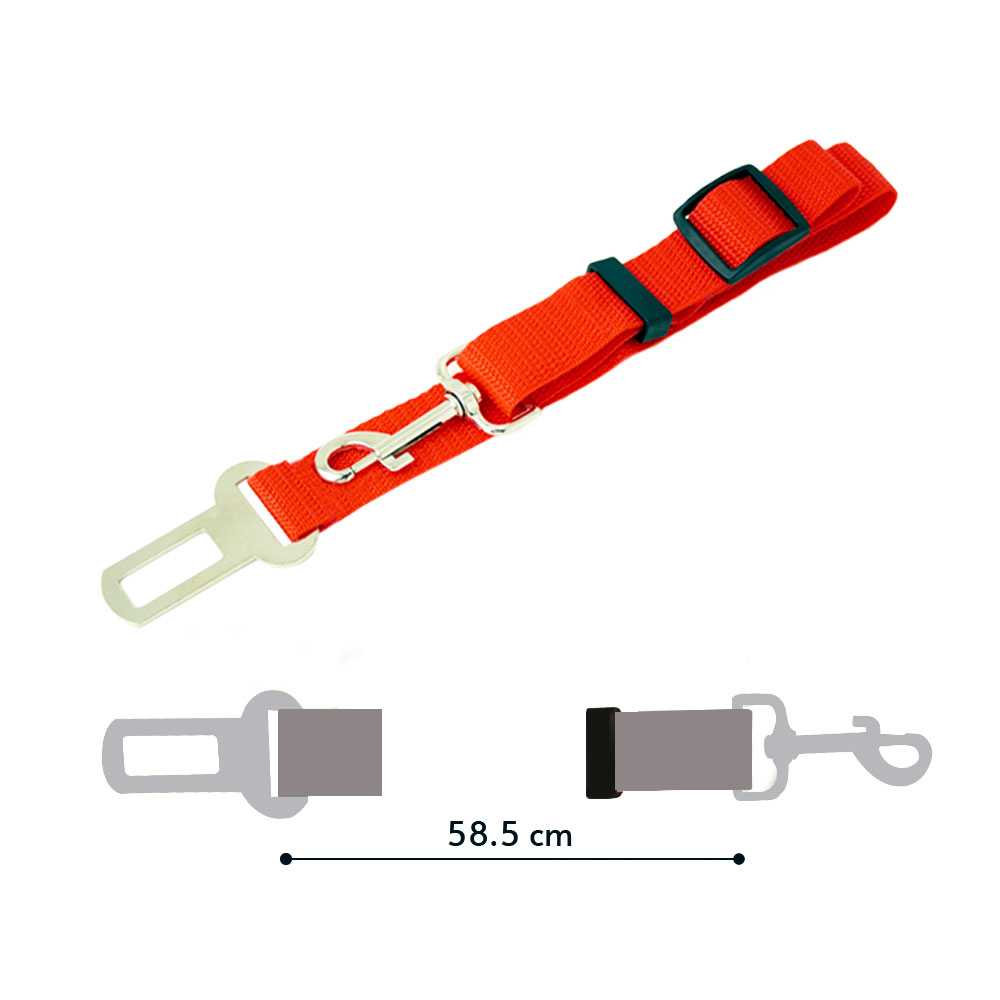 Cinturon de Seguridad para Mascotas, Cinturon ajustable de Nylon para Trasportar Mascotas, cinturon para mascotas asiento coche Rojo