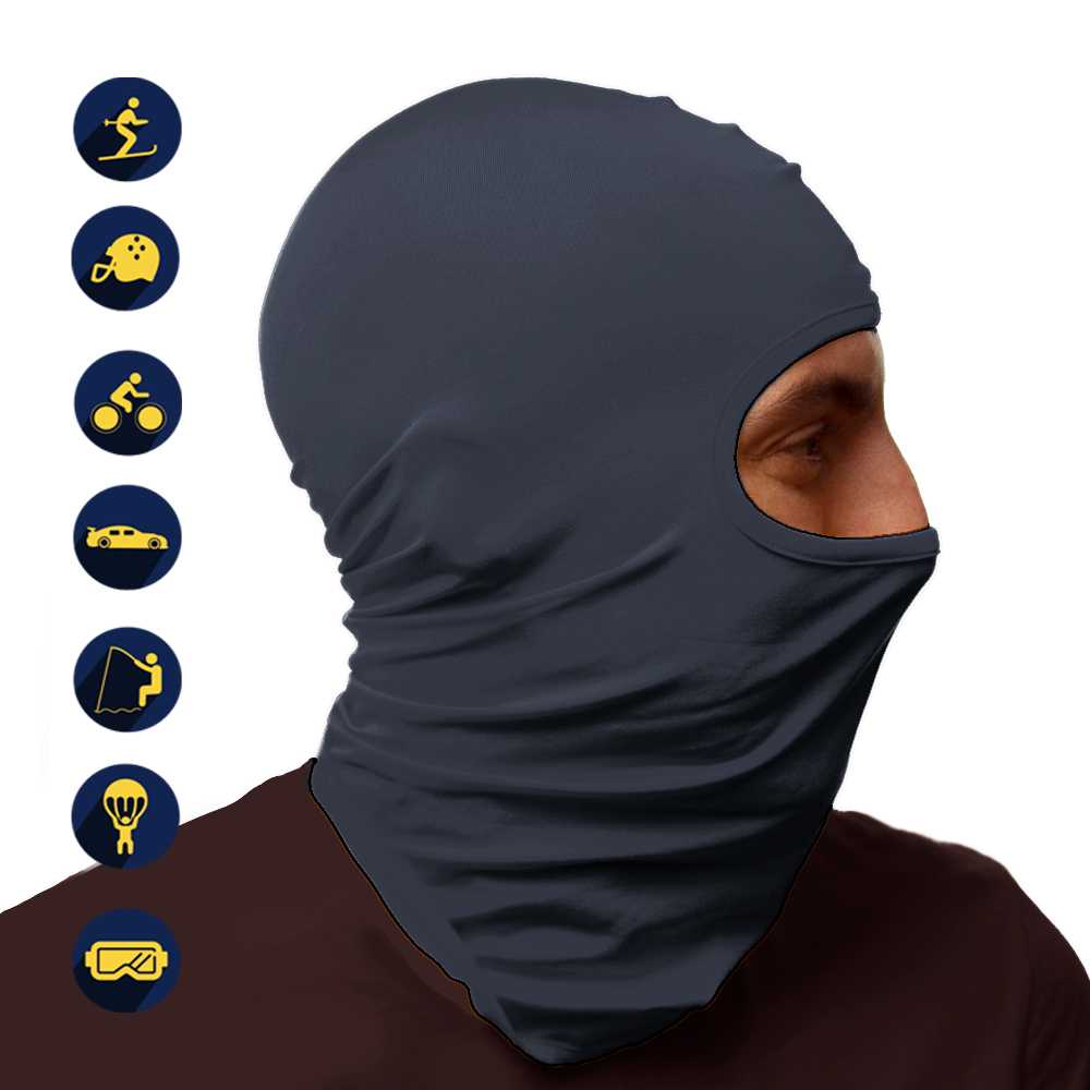 Pasamontañas Bufanda Protector UV Gris Oscuro para Deportes al Aire Libre Esqui Dias Frios Invierno Airsoft Paintball