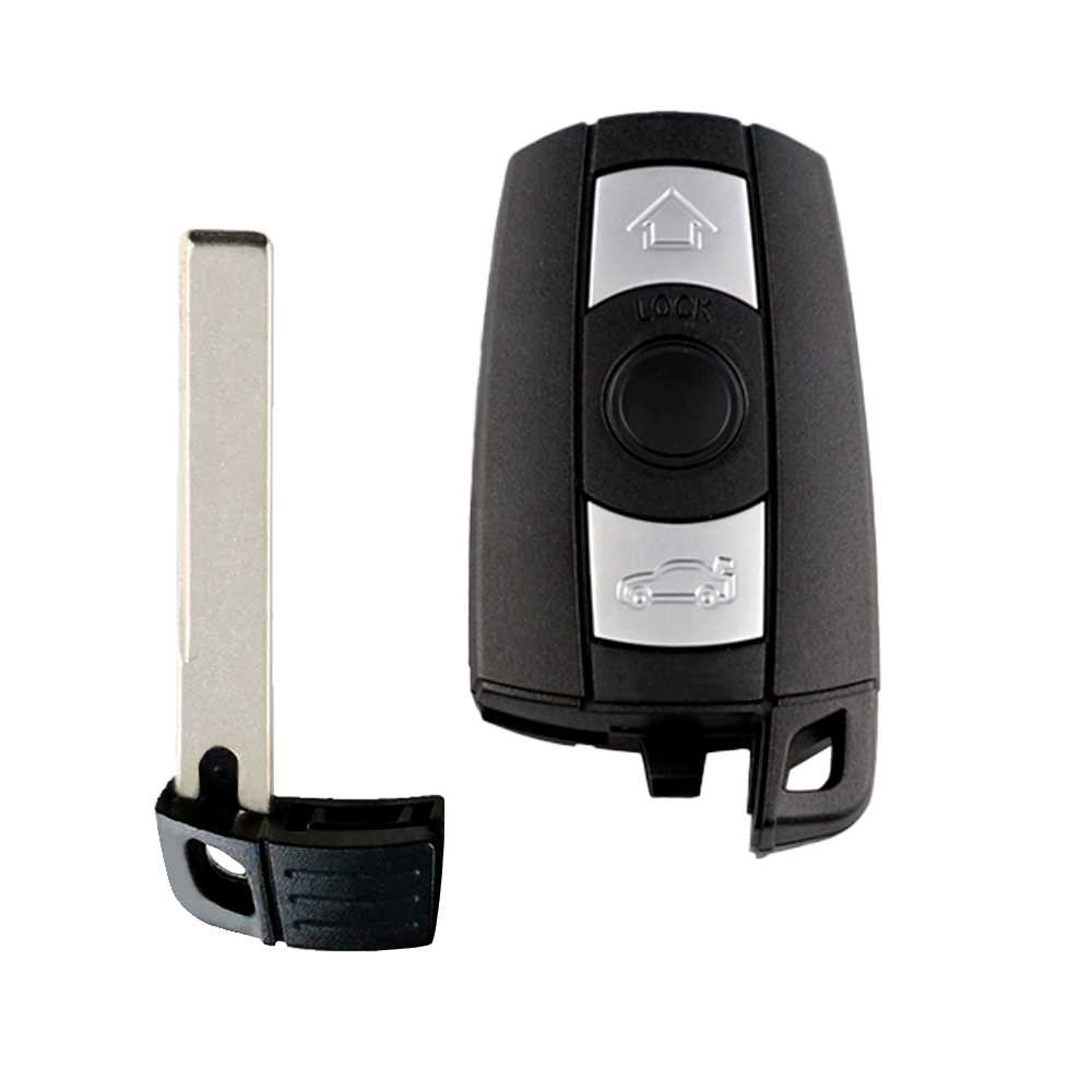 Carcasa Llave de Mando 3 Botones Compatible con BMW 1 3 5 Series 120 E60 E61 E70 E81 E87 E90 E91 E92 320 X1 X5 X6 Z4 (Solo Keyless Go)