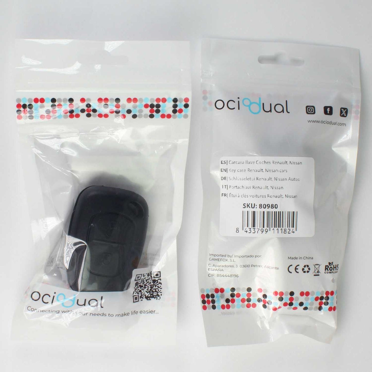 Carcasa Llave de Mando 2 Botones Compatible con Renault Trafic Master Nissan Interstar Primastar Kangoo Opel Vivaro
