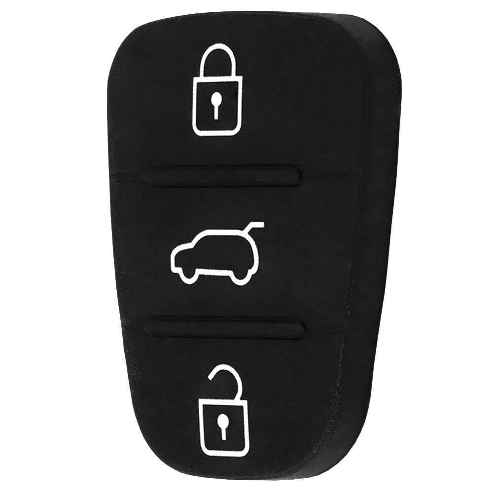 Botonera para Carcasa Llave de Mando 3 Botones Negro Compatible con Hyundai y Kia