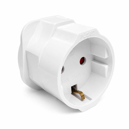 Adaptador de Enchufe EU a UK, Convertidor de 2 Pines a 3 Pines, Tipo C, E y F a Tipo G, Blanco