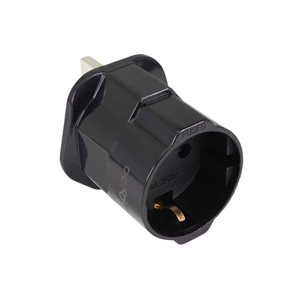 Adaptador de Enchufe EU a UK, Convertidor de 2 Pines a 3 Pines, Tipo C, E y F a Tipo G, Negro