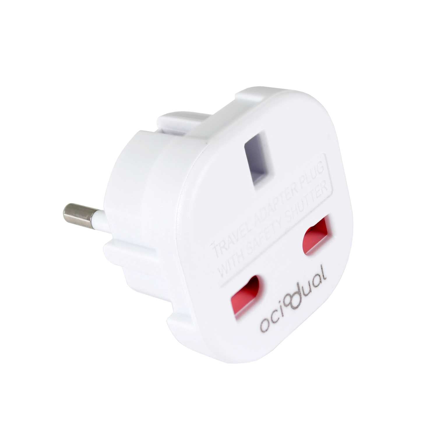 Adaptador de Enchufe UK a EU, Convertidor de 3 Pines a 2 Pines, Tipo G a Tipo C,E y F, Blanco