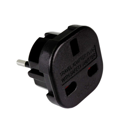 Adaptador de Enchufe UK a EU, Convertidor de 3 Pines a 2 Pines, Tipo G a Tipo C,E y F, Negro