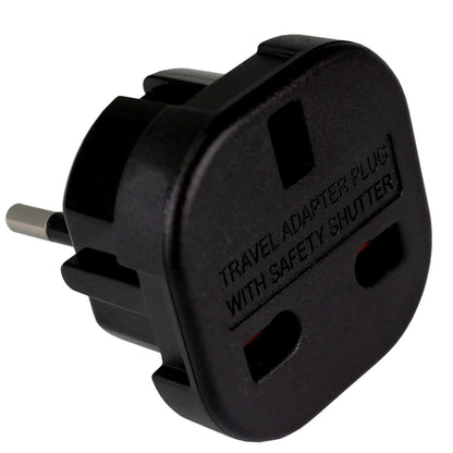 Adaptador de Enchufe UK a EU, Convertidor de 3 Pines a 2 Pines, Tipo G a Tipo C,E y F, Negro