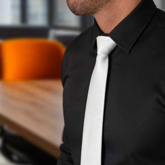 OcioDual Corbata Blanca Hombre, Corbatas de Hombre Modernas, Corbata Elegante Patrón Diagonal para Traje de Boda, Negocios,