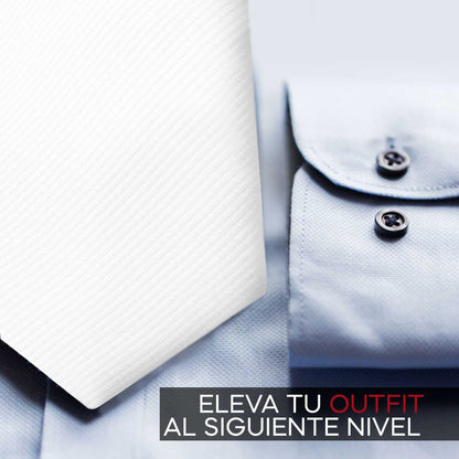 OcioDual Corbata Blanca Hombre, Corbatas de Hombre Modernas, Corbata Elegante Patrón Diagonal para Traje de Boda, Negocios,