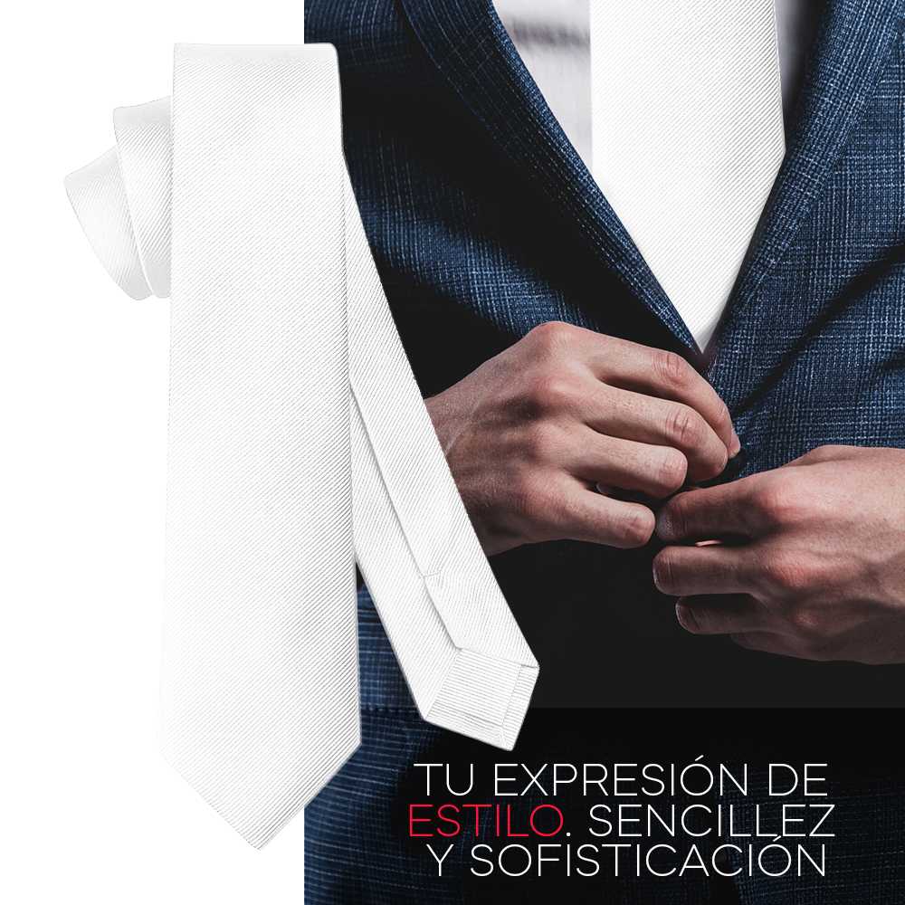 OcioDual Corbata Blanca Hombre, Corbatas de Hombre Modernas, Corbata Elegante Patrón Diagonal para Traje de Boda, Negocios,