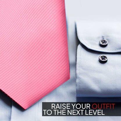 OcioDual Corbata Rosa Hombre, Corbatas de Hombre Modernas, Corbata Elegante Patrón Diagonal para Traje de Boda, Negocios,