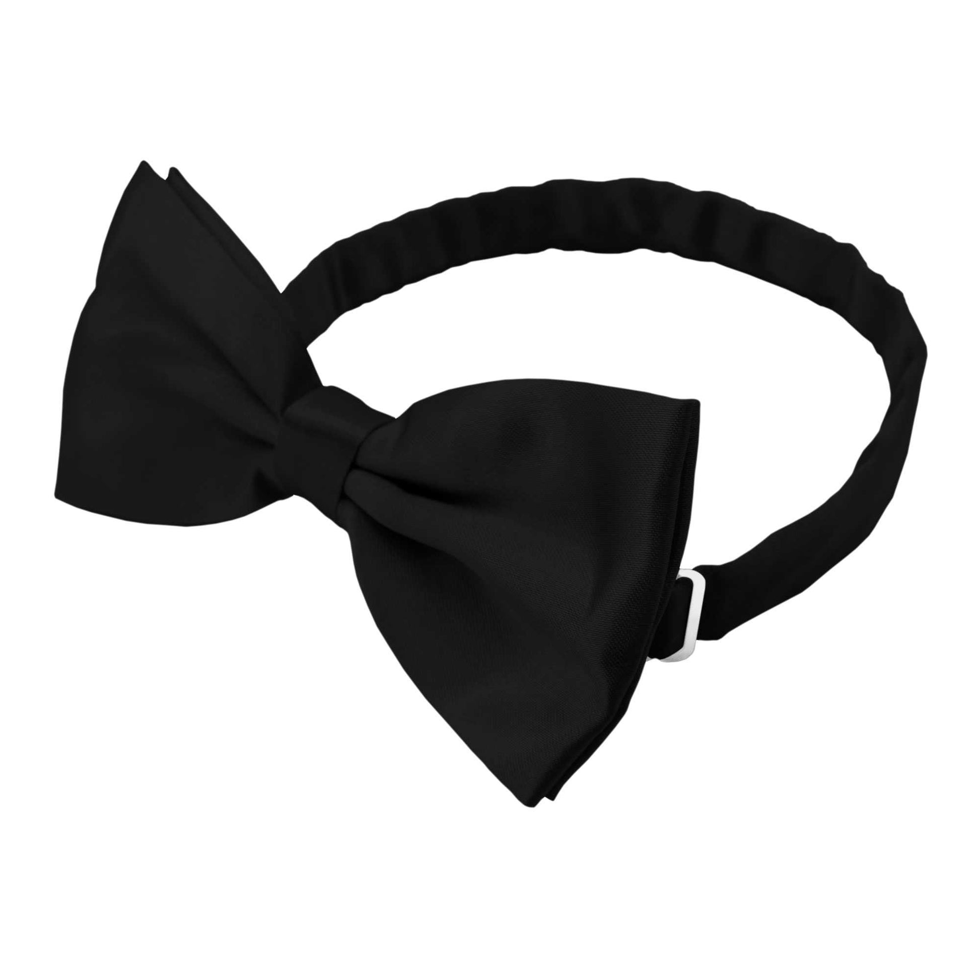 Pajarita Elegante para Hombre de color Negro Diseño Unicolor con Cierre de Gancho Clip Ajustable, 12cm x 6cm, Celebraciones, Fiestas, Trabajo, Bodas y Eventos