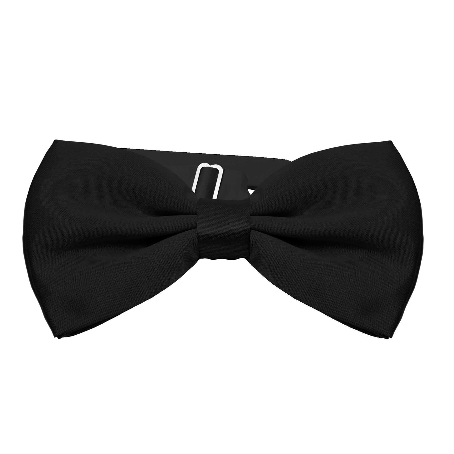 Pajarita Elegante para Hombre de color Negro Diseño Unicolor con Cierre de Gancho Clip Ajustable, 12cm x 6cm, Celebraciones, Fiestas, Trabajo, Bodas y Eventos