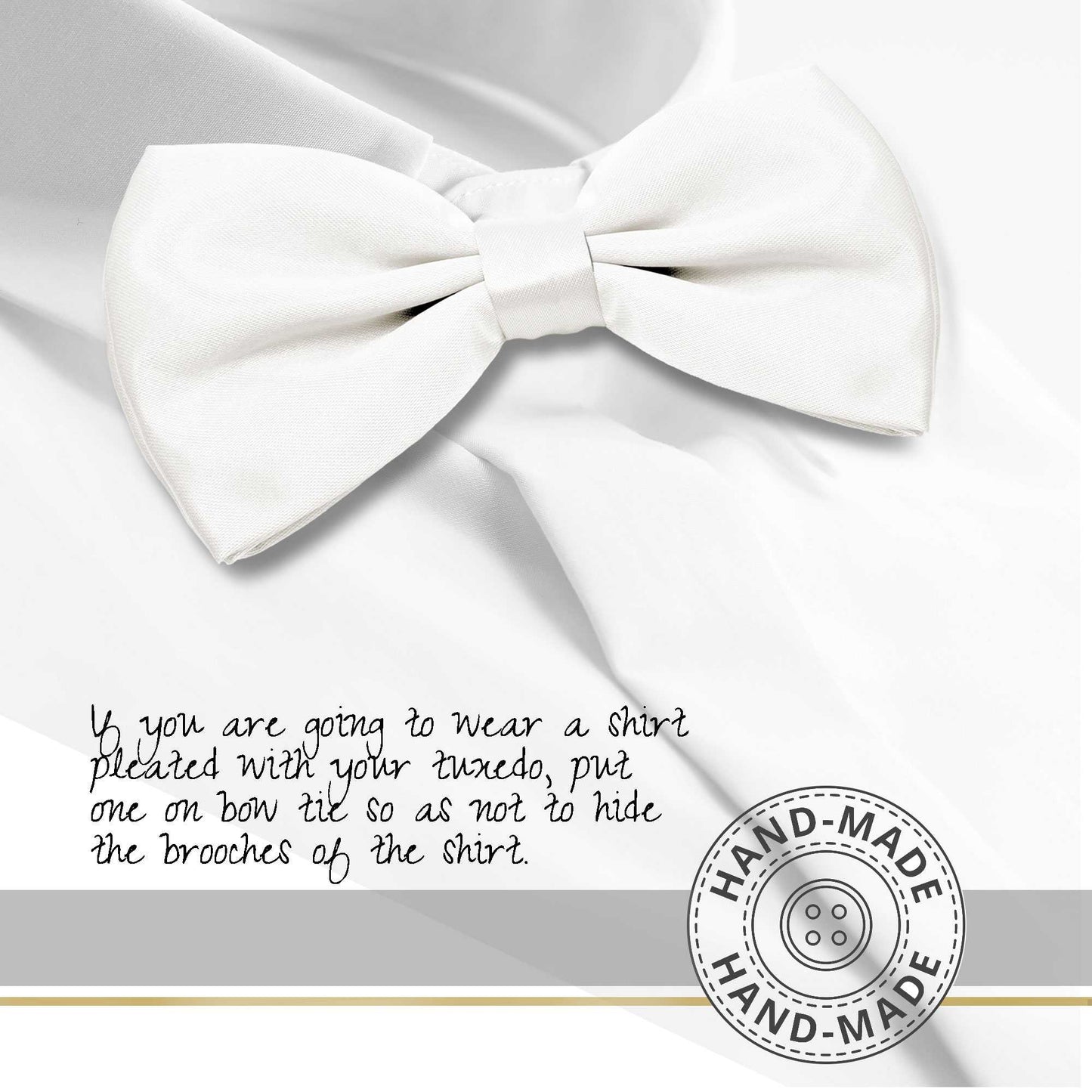 Pajarita Elegante para Hombre de color Nacar Diseño Unicolor con Cierre de Gancho Clip Ajustable, 12cm x 6cm, Celebraciones, Fiestas, Trabajo, Bodas y Eventos