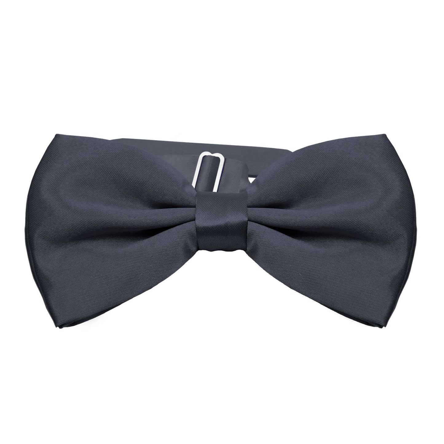 Pajarita Elegante para Hombre de color Gris Oscuro Azulado Diseño Unicolor con Cierre de Gancho Clip Ajustable, 12cm x 6cm, Celebraciones, Fiestas, Trabajo, Bodas y Eventos