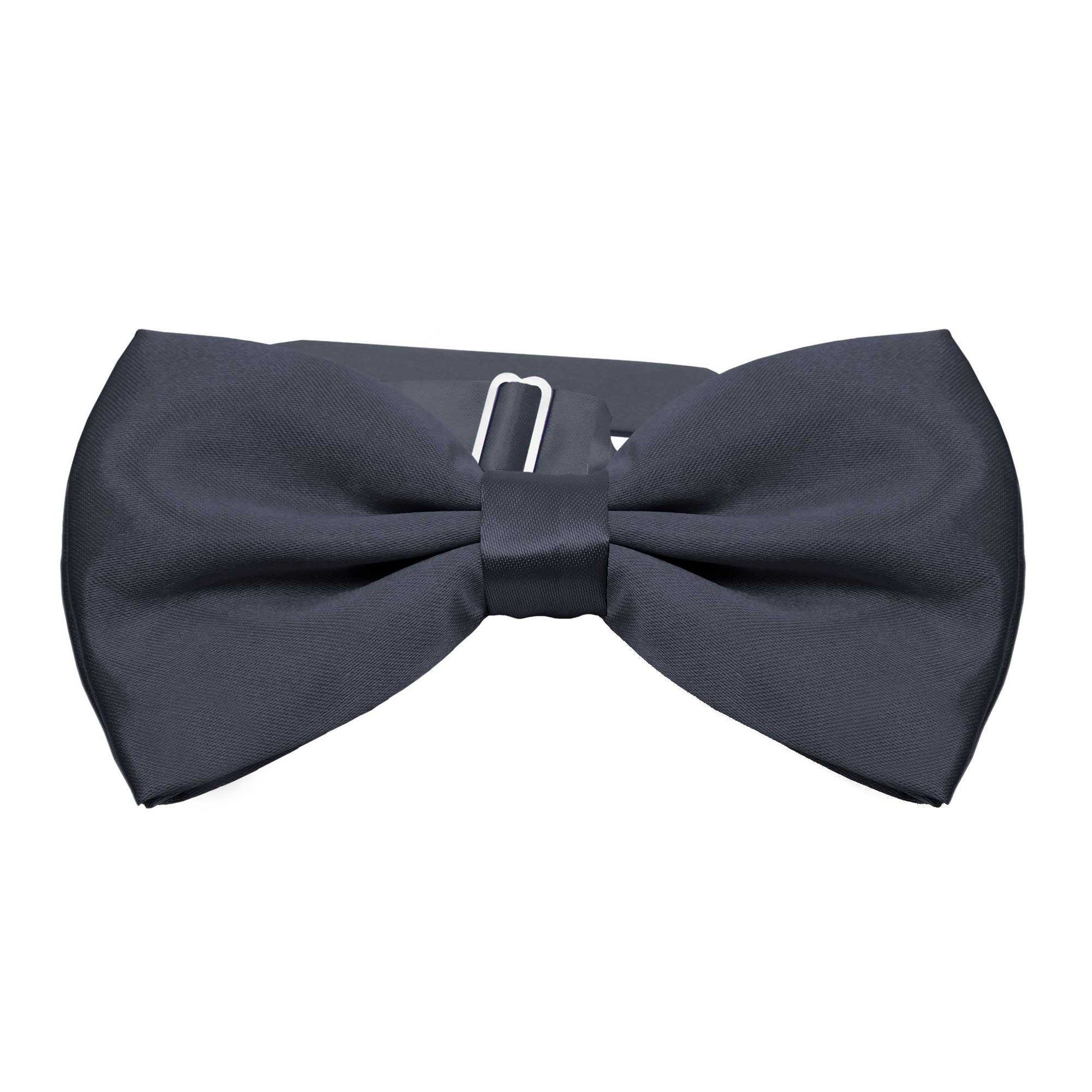 Pajarita Elegante para Hombre de color Gris Oscuro Azulado Diseño Unicolor con Cierre de Gancho Clip Ajustable, 12cm x 6cm, Celebraciones, Fiestas, Trabajo, Bodas y Eventos