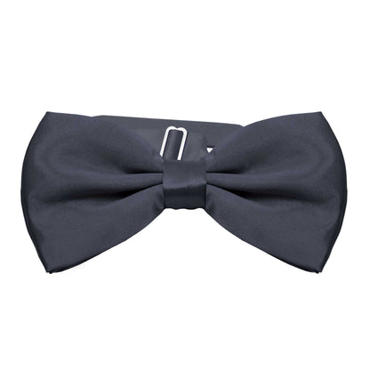 Pajarita Elegante para Hombre de color Gris Oscuro Azulado Diseño Unicolor con Cierre de Gancho Clip Ajustable, 12cm x 6cm, Celebraciones, Fiestas, Trabajo, Bodas y Eventos