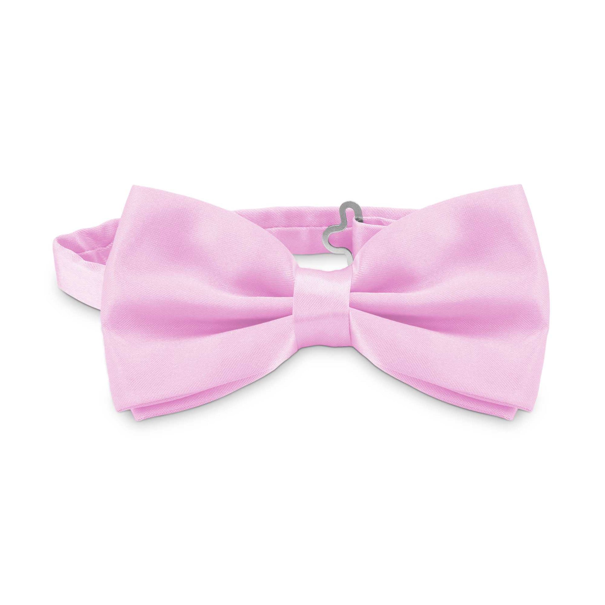 Pajarita Elegante para Hombre de color Rosa Claro Diseño Unicolor con Cierre de Gancho Clip Ajustable, 12cm x 6cm, Celebraciones, Fiestas, Trabajo, Bodas y Eventos