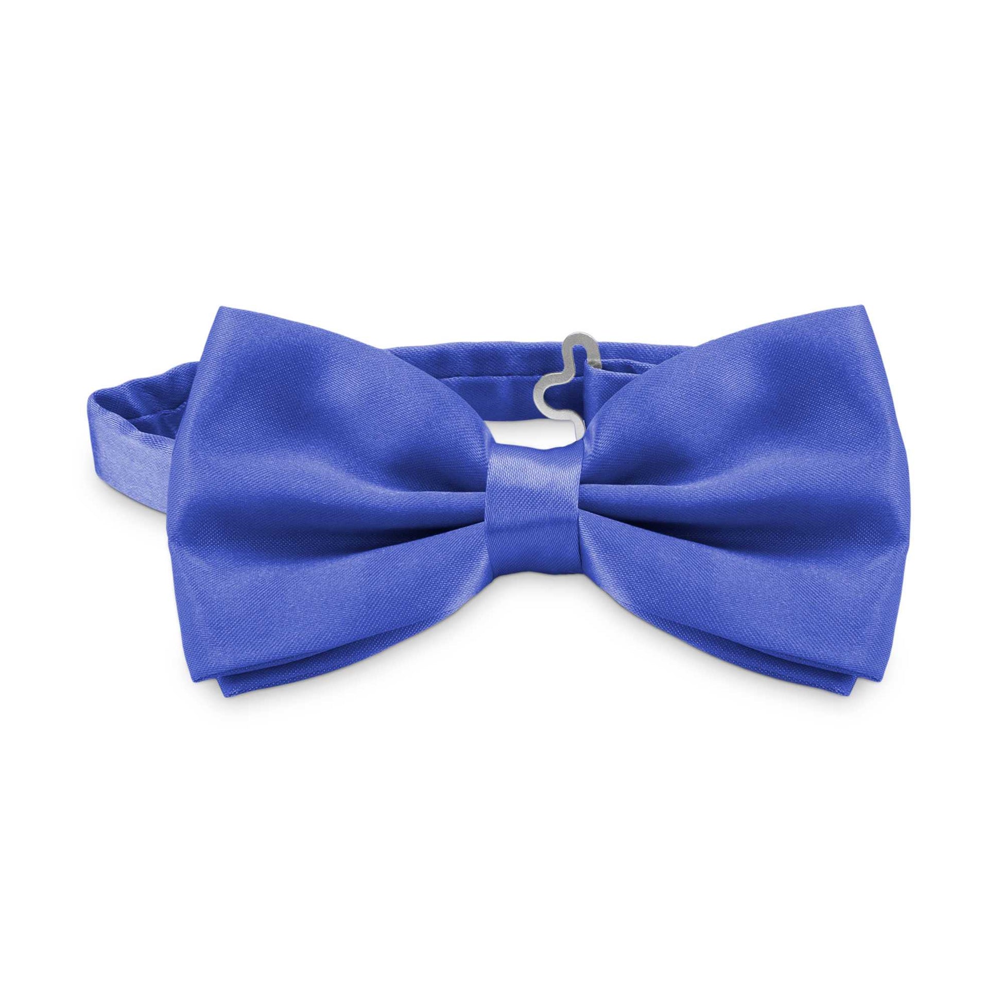 Pajarita Elegante para Hombre de color Azul Electrico Diseño Unicolor con Cierre de Gancho Clip Ajustable, 12cm x 6cm, Celebraciones, Fiestas, Trabajo, Bodas y Eventos