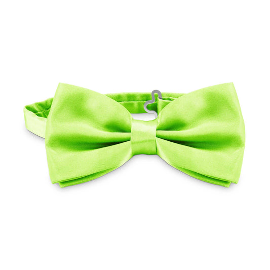 Pajarita Elegante para Hombre de color Verde Lima Diseño Unicolor con Cierre de Gancho Clip Ajustable, 12cm x 6cm, Celebraciones, Fiestas, Trabajo, Bodas y Eventos