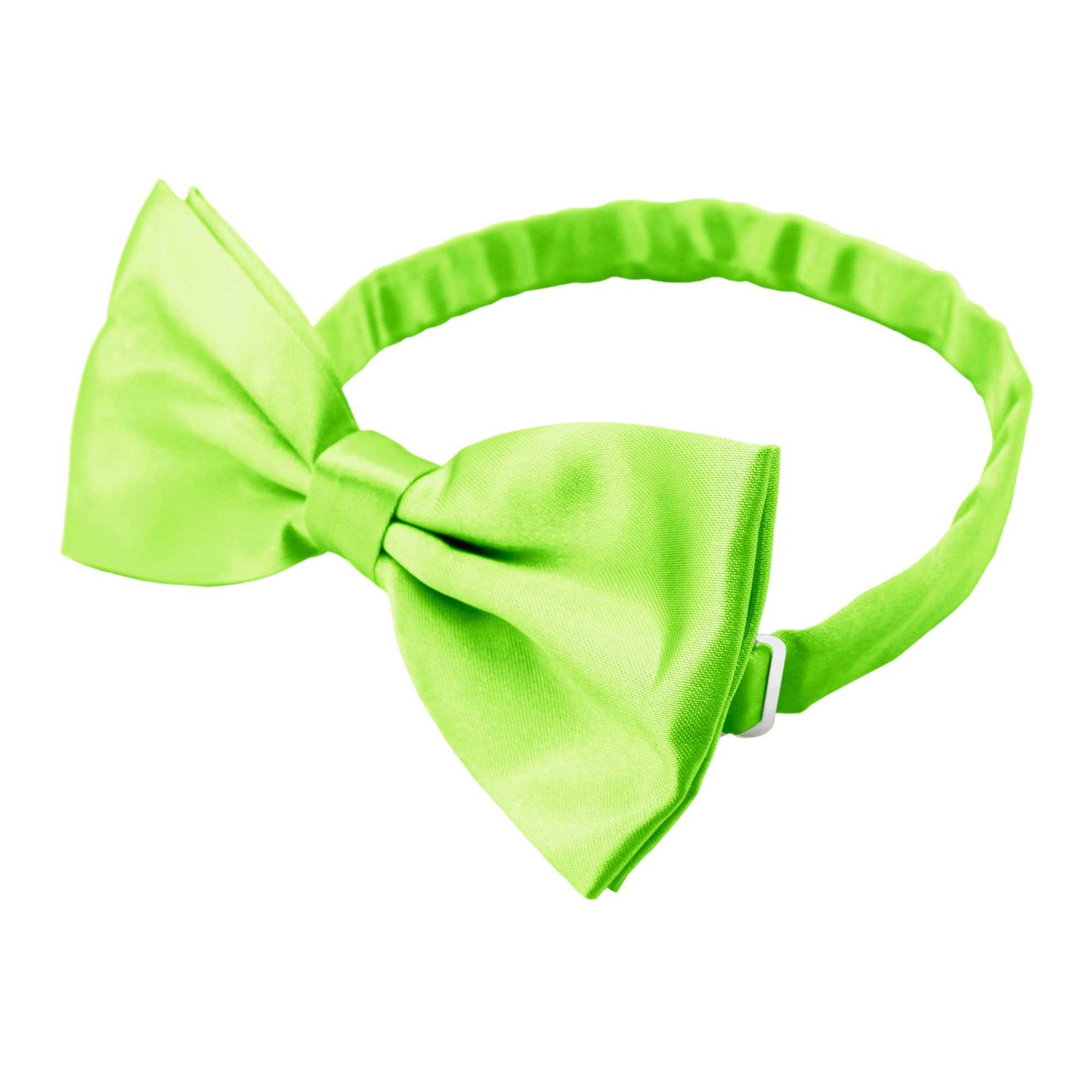 Pajarita Elegante para Hombre de color Verde Lima Diseño Unicolor con Cierre de Gancho Clip Ajustable, 12cm x 6cm, Celebraciones, Fiestas, Trabajo, Bodas y Eventos