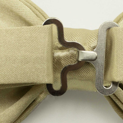 Pajarita Elegante para Hombre de color Beige Diseño Unicolor con Cierre de Gancho Clip Ajustable, 12cm x 6cm, Celebraciones, Fiestas, Trabajo, Bodas y Eventos