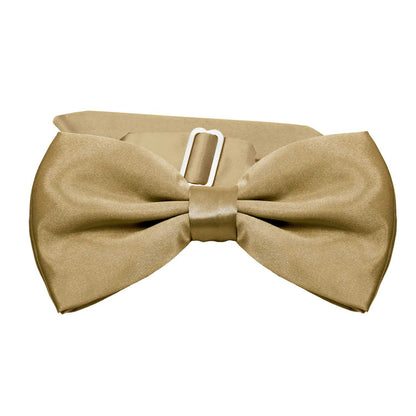 Pajarita Elegante para Hombre de color Beige Diseño Unicolor con Cierre de Gancho Clip Ajustable, 12cm x 6cm, Celebraciones, Fiestas, Trabajo, Bodas y Eventos