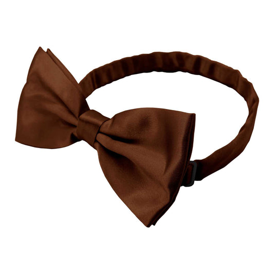 Pajarita Elegante para Hombre de color Marrón Diseño Unicolor con Cierre de Gancho Clip Ajustable, 12cm x 6cm, Celebraciones, Fiestas, Trabajo, Bodas y Eventos