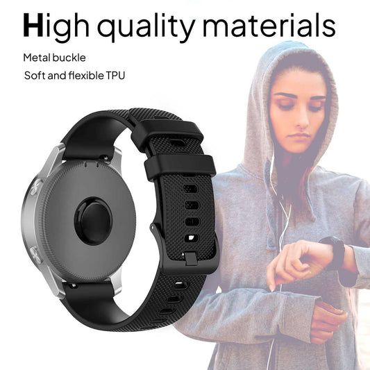 Correa Reloj de Silicona Color Negro de 20mm, Repuesto para Reloj Inteligente y Tradicional Universal, Liberación