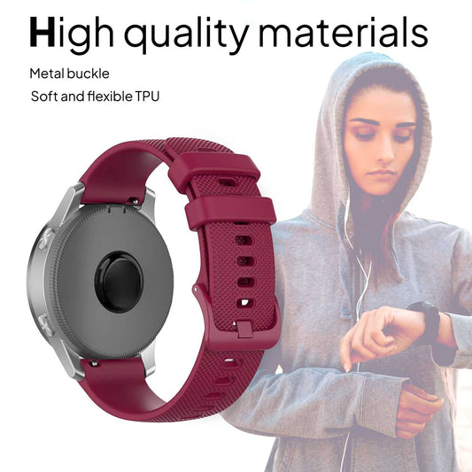 Correa Reloj de Silicona Color Rojo Vino de 20mm, Repuesto para Reloj Inteligente y Tradicional Universal, Liberación