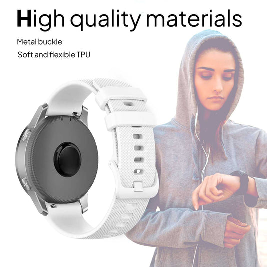 Correa Reloj de Silicona Color Blanco de 20mm, Repuesto para Reloj Inteligente y Tradicional Universal, Liberación