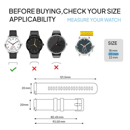 Correa Reloj de Silicona Color Blanco de 20mm, Repuesto para Reloj Inteligente y Tradicional Universal, Liberación