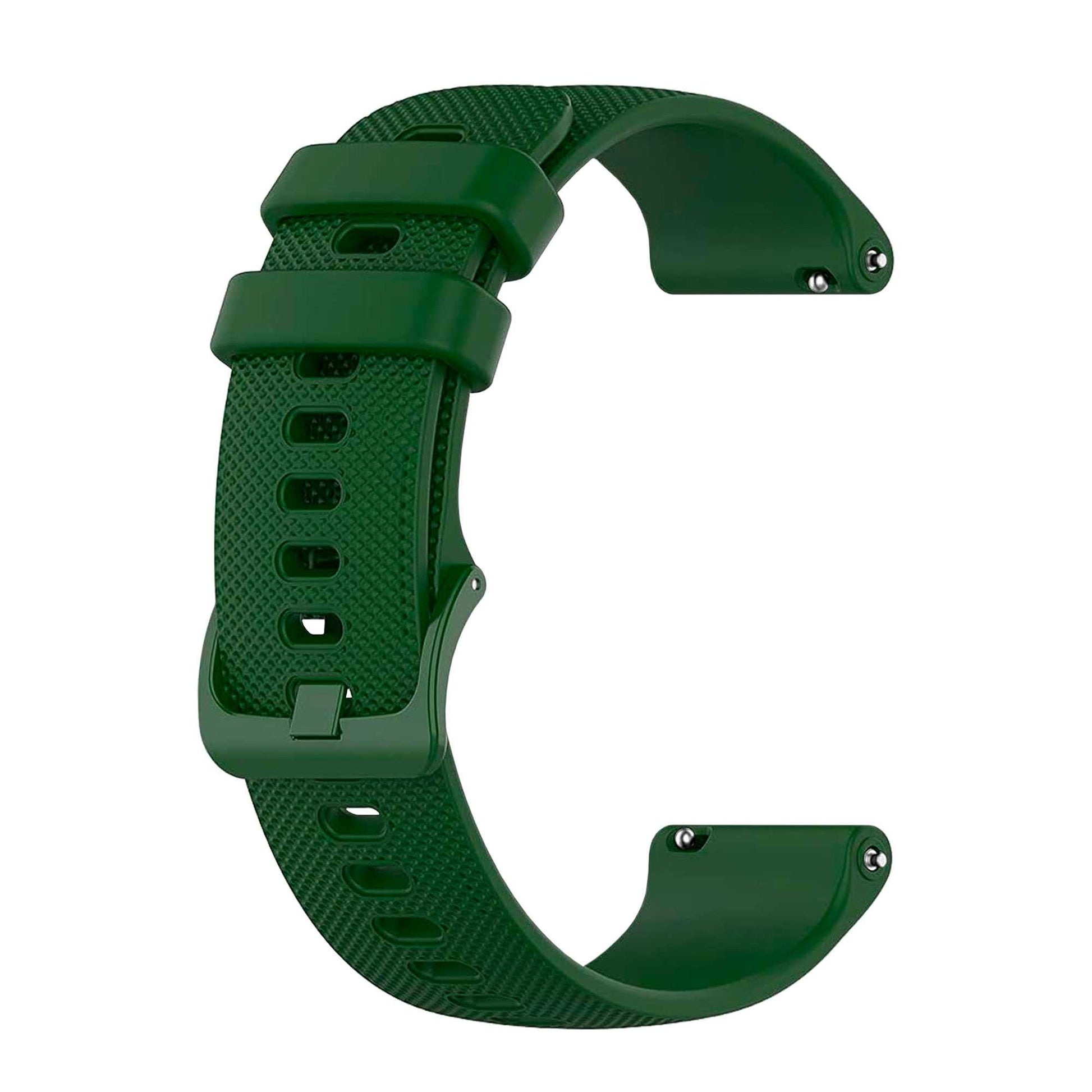 Correa Reloj de Silicona Color Verde Militar de 20mm, Repuesto para Reloj Inteligente y Tradicional Universal, Liberación