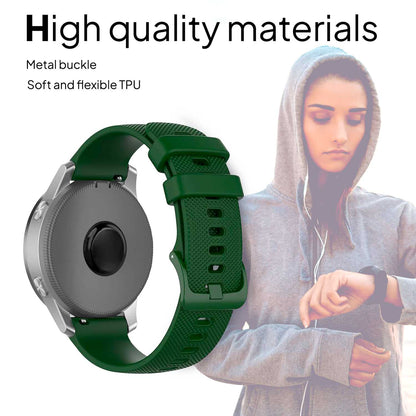 Correa Reloj de Silicona Color Verde Militar de 20mm, Repuesto para Reloj Inteligente y Tradicional Universal, Liberación