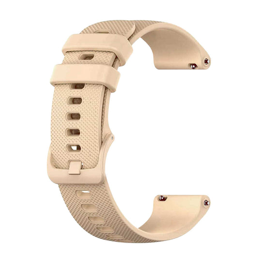 Correa Reloj de Silicona Color Beige de 20mm, Repuesto para Reloj Inteligente y Tradicional Universal, Liberación