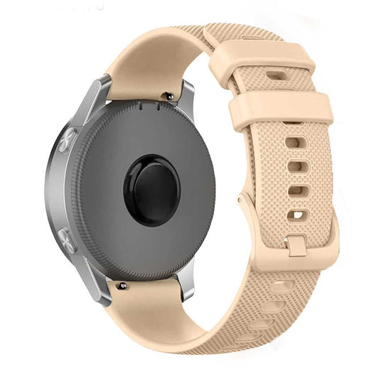 Correa Reloj de Silicona Color Beige de 20mm, Repuesto para Reloj Inteligente y Tradicional Universal, Liberación