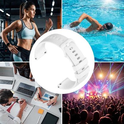 Correa Reloj de Silicona Color Blanco de 22mm, Repuesto para Reloj Inteligente y Tradicional Universal, Liberación