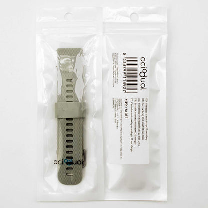 Correa Reloj de Silicona Color Gris de 22mm, Repuesto para Reloj Inteligente y Tradicional Universal, Liberación