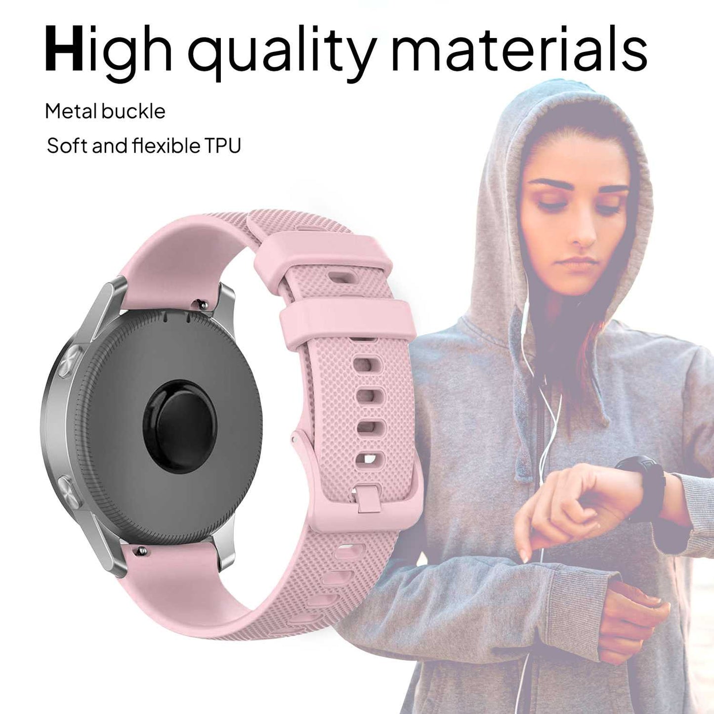 Correa Compatible con Samsung Galaxy Watch, Compatible con Amazfit GTR, correa de 22mm color Rosa