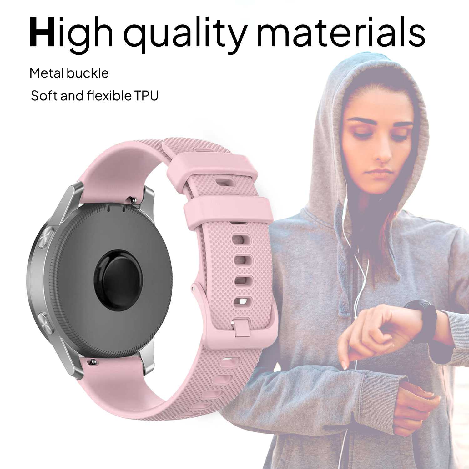 Correa Compatible con Samsung Galaxy Watch, Compatible con Amazfit GTR, correa de 22mm color Rosa