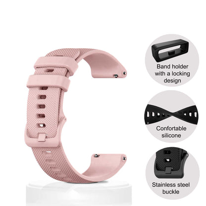Correa Reloj de Silicona Color Rosa de 18mm, Repuesto para Reloj Inteligente y Tradicional Universal, Liberación
