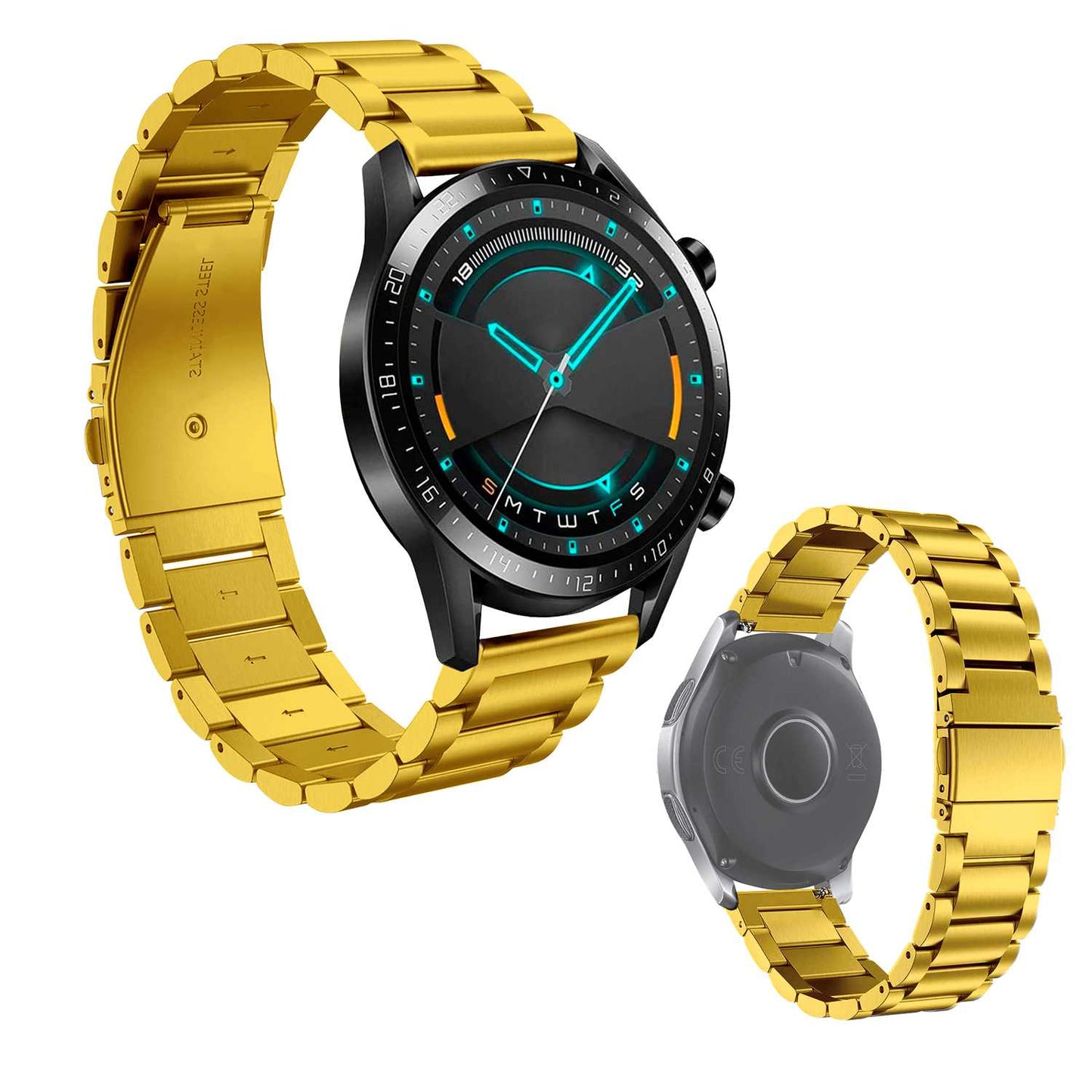 Correa Metálica para Reloj de Liberación Rápida, Pulsera Reloj de Acero Inoxidable de Color Oro, Medida: 20mm