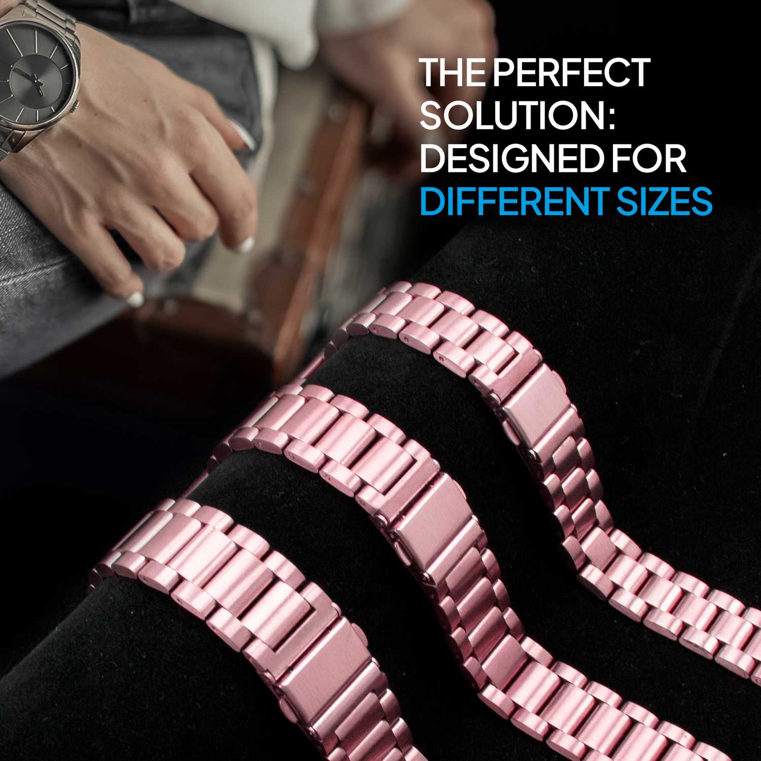 Correa Reloj Correa Metálica Acero Inoxidable Color Rosa 18mm Correa Reloj Inteligente Reloj Hombre Smartwatch Mujer