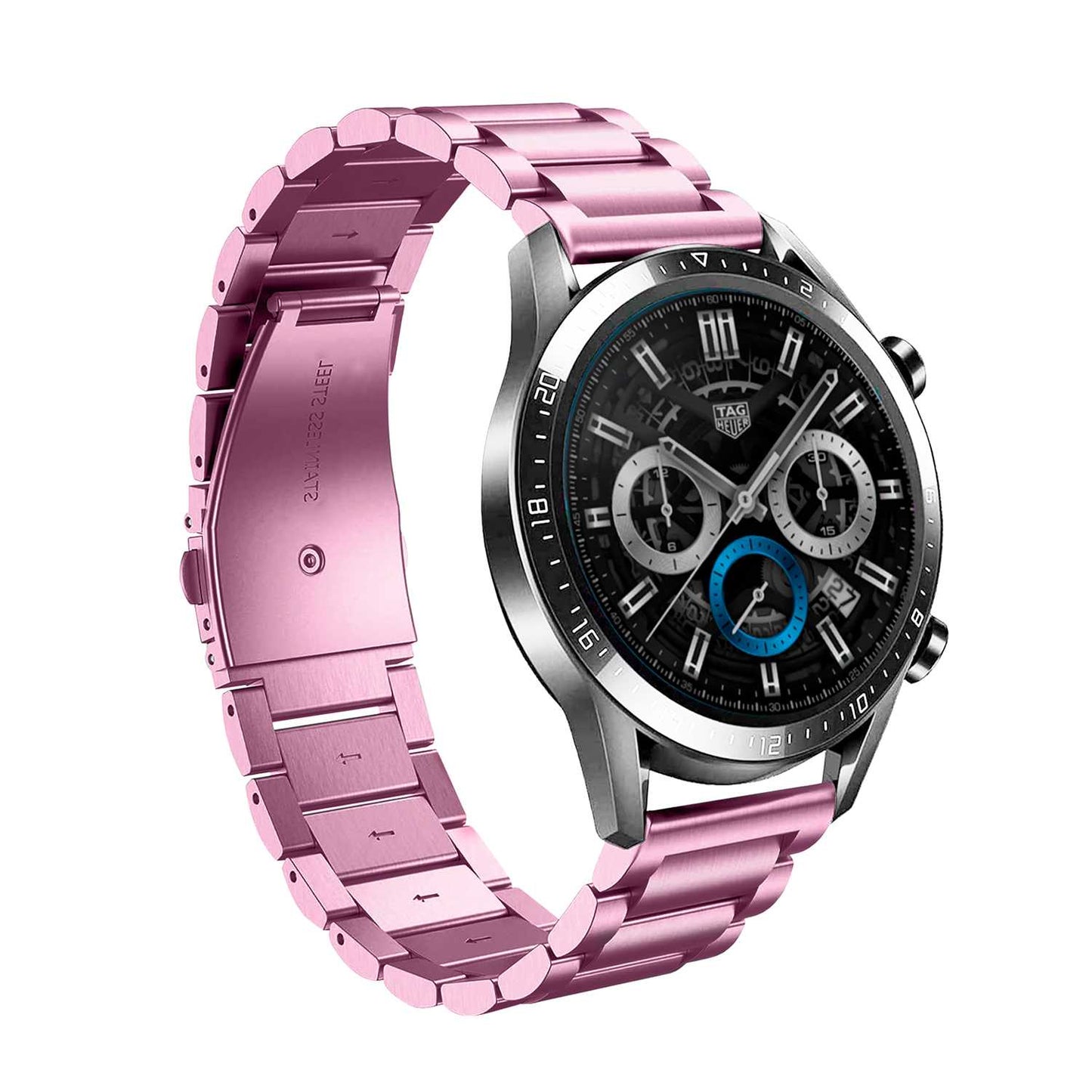 Correa Reloj Correa Metálica Acero Inoxidable Color Rosa 18mm Correa Reloj Inteligente Reloj Hombre Smartwatch Mujer