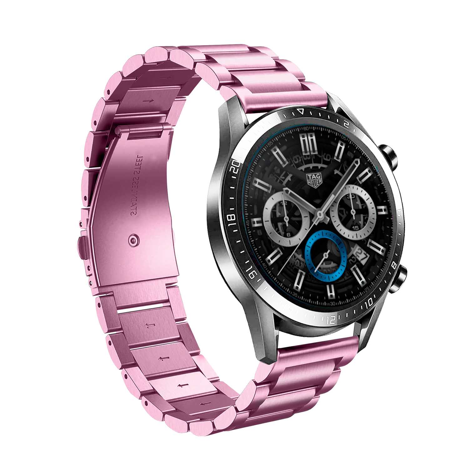 Correa Reloj Correa Metálica Acero Inoxidable Color Rosa 18mm Correa Reloj Inteligente Reloj Hombre Smartwatch Mujer