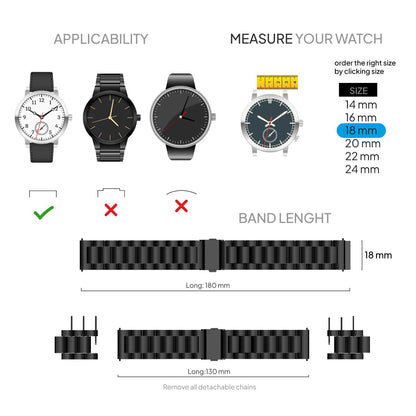 Correa Reloj Correa Metálica Acero Inoxidable Color Rosa 18mm Correa Reloj Inteligente Reloj Hombre Smartwatch Mujer