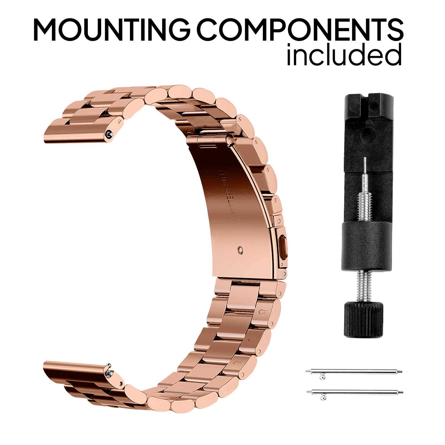 Correa Reloj Correa Metálica Acero Inoxidable Color Rosa Oro 16mm Correa Reloj Inteligente Reloj Hombre Smartwatch Mujer