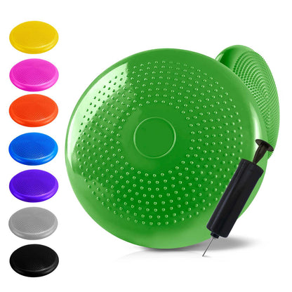 Cojín Hinchable Verde Disco con Bomba Goma PVC para Fitness Yoga Pilates Coordinación Rehabilitación Equilibrio